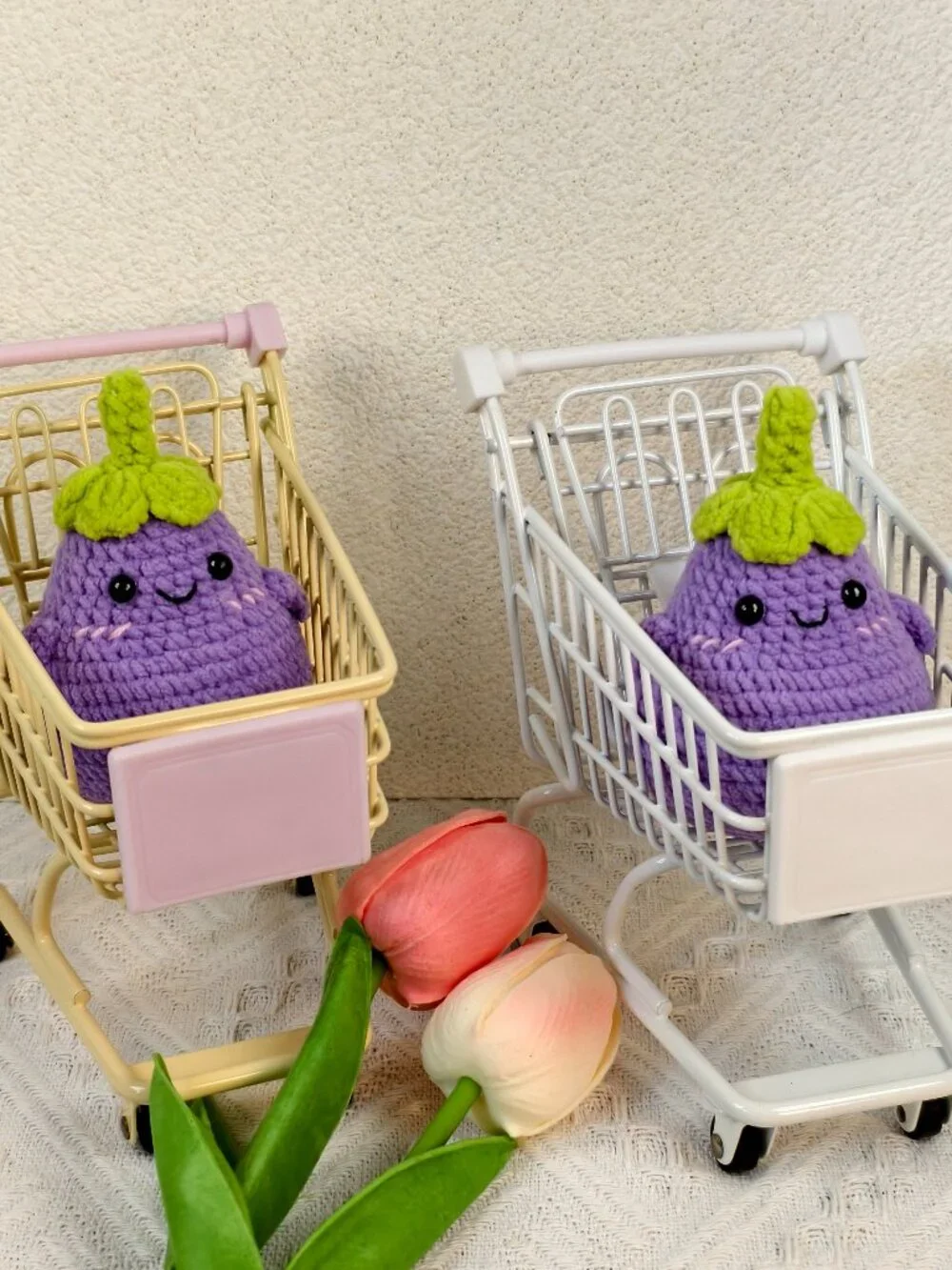Handmade Amigurumi Crochet Eggplant Plushie